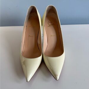 Christian Louboutin Pale Yellow Patent Leather Heels